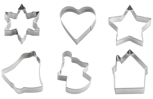 Christmas Cookie Cutters – 6-Piece Stainless Steel Set