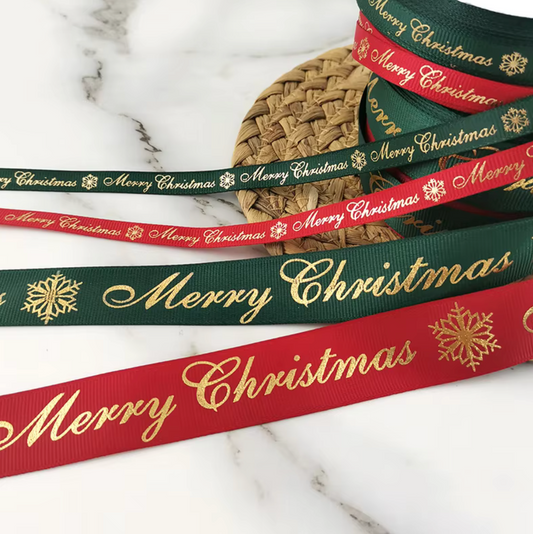 "Merry Christmas" Wrapping Ribbon