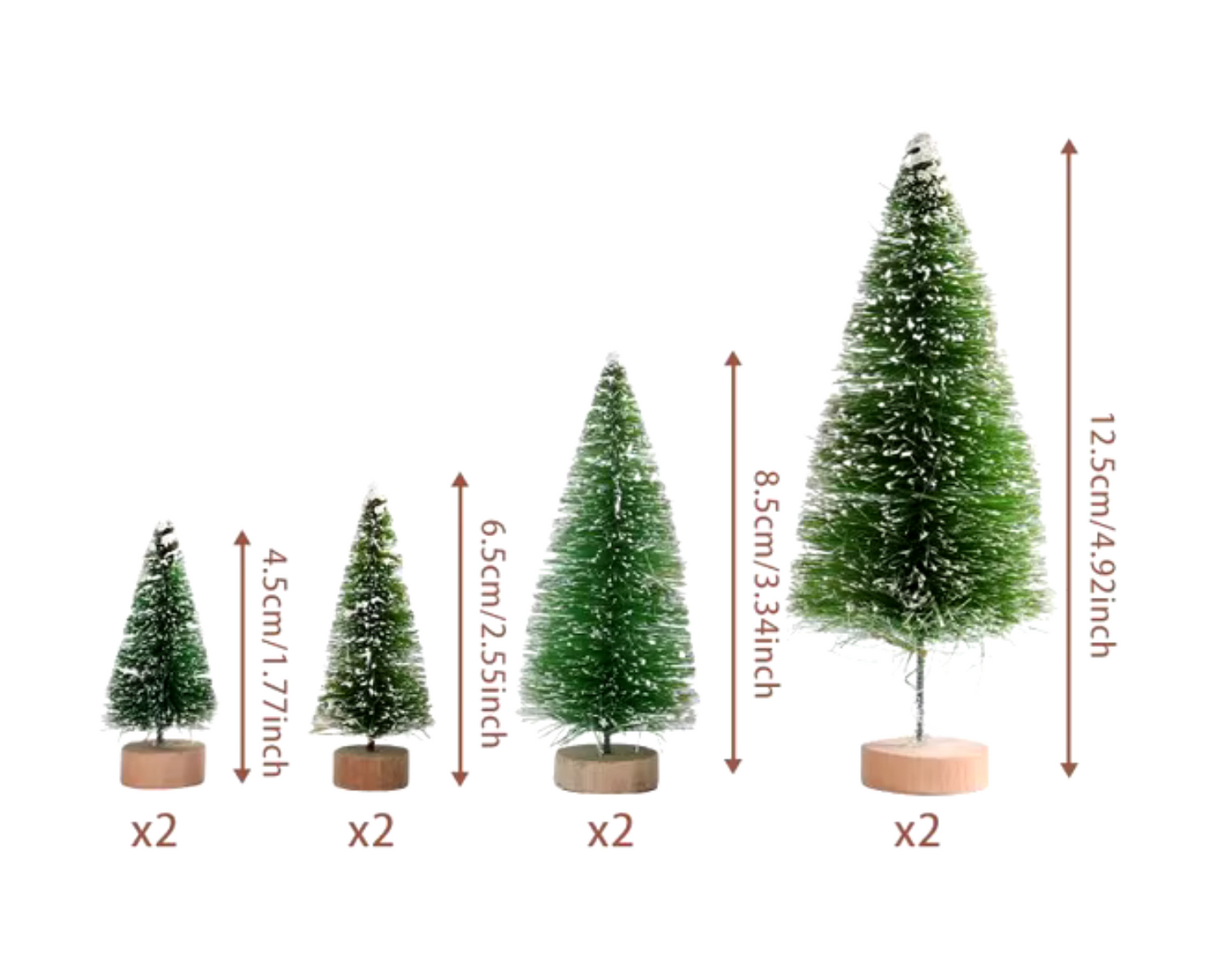 Mini Christmas Trees for Display – 8-Piece Set